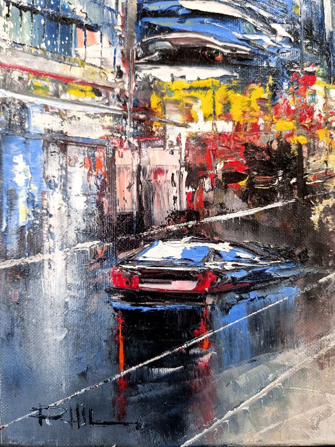 Tableau de PHIL a pour titre  Times Square NY style figuratif dim : PHILprix:300