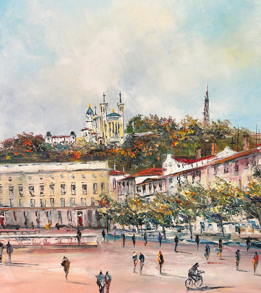 Tableau de PHIL a pour titre  Bellecour, Lyon style figuratif dim : PHILprix:700