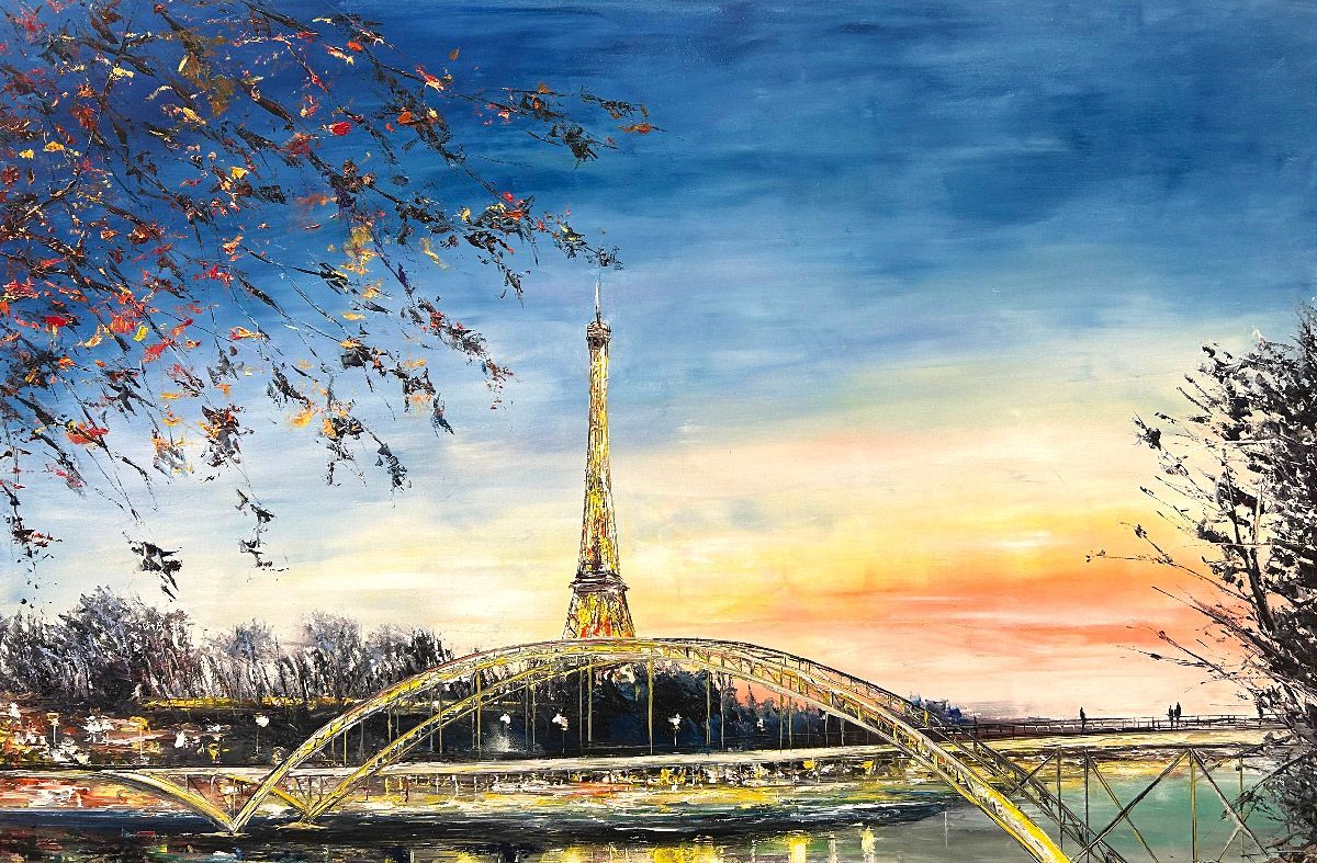 Tableau de PHIL a pour titre  Passerelle de Billy style figuratif dim : PHILprix:850