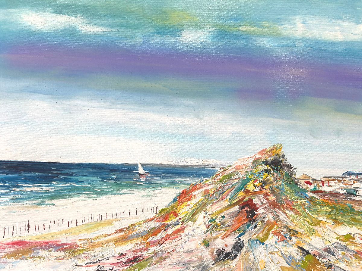 Tableau de PHIL a pour titre  Les dunes style figuratif dim : PHILprix:350