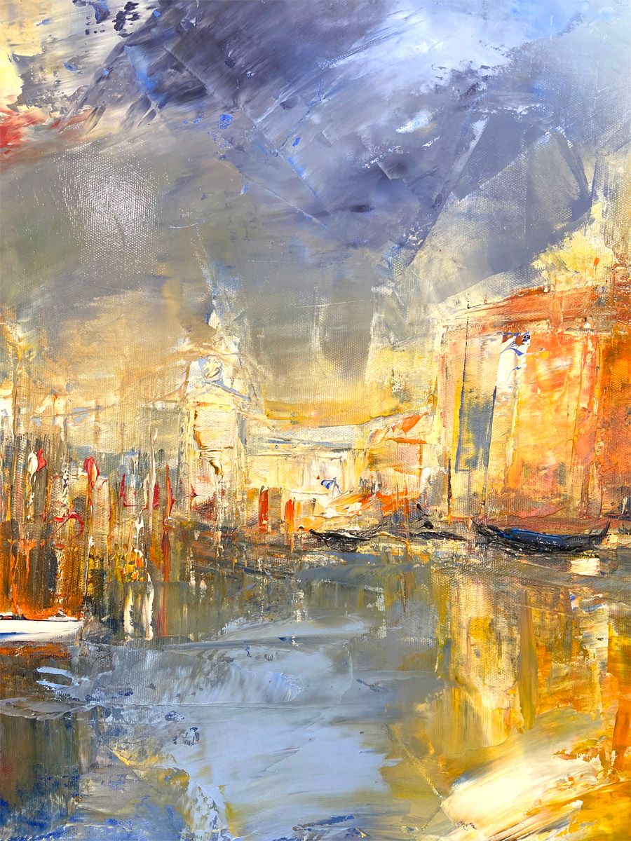 Tableau de BENOIT HAVARD a pour titre  Le grand canal style abstrait dim : BENOIT HAVARDprix:2500