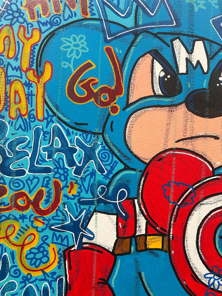 Tableau de RICO SAB a pour titre  C'ptain Mouse style street pop art dim : RICO SABprix:450