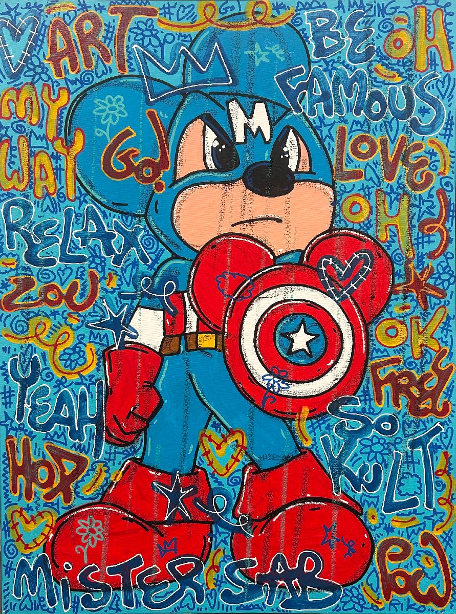 Tableau de RICO SAB a pour titre  C'ptain Mouse style street pop art dim : RICO SABprix:450