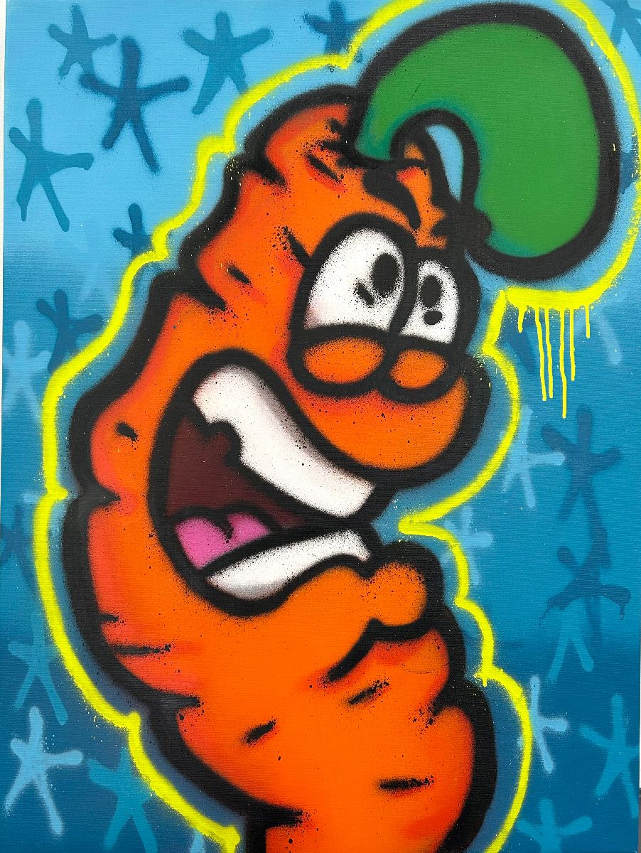Tableau de Carotte a pour titre  Blue star style graffiti, street art dim : Carotteprix:450