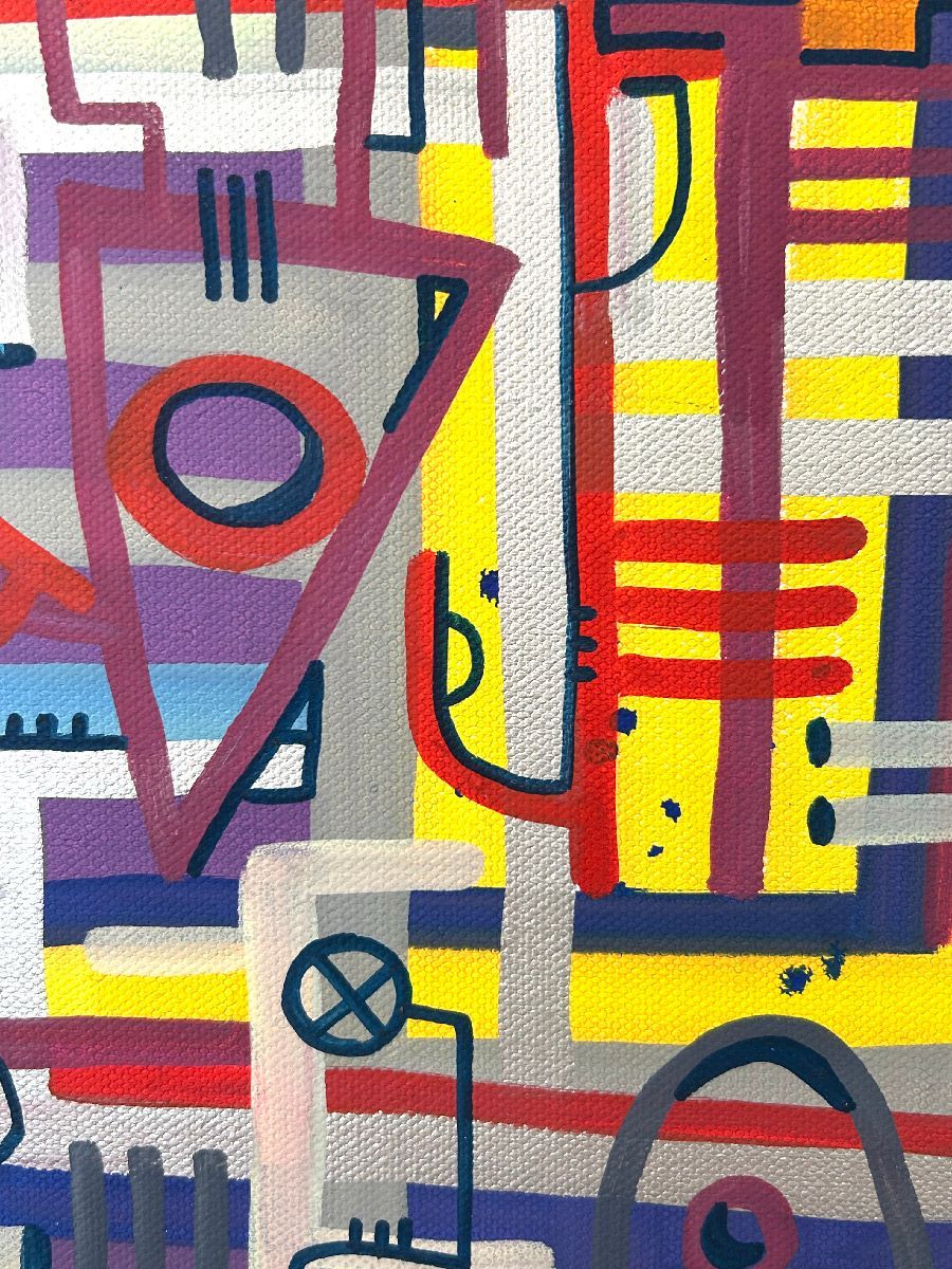 Tableau de TAREK a pour titre  Geometric yellow style street art dim : TAREKprix:160