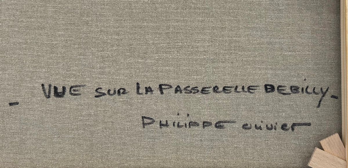 Tableau de PHIL a pour titre  Vue passerelle de Billy style figuratif dim : PHILprix:350