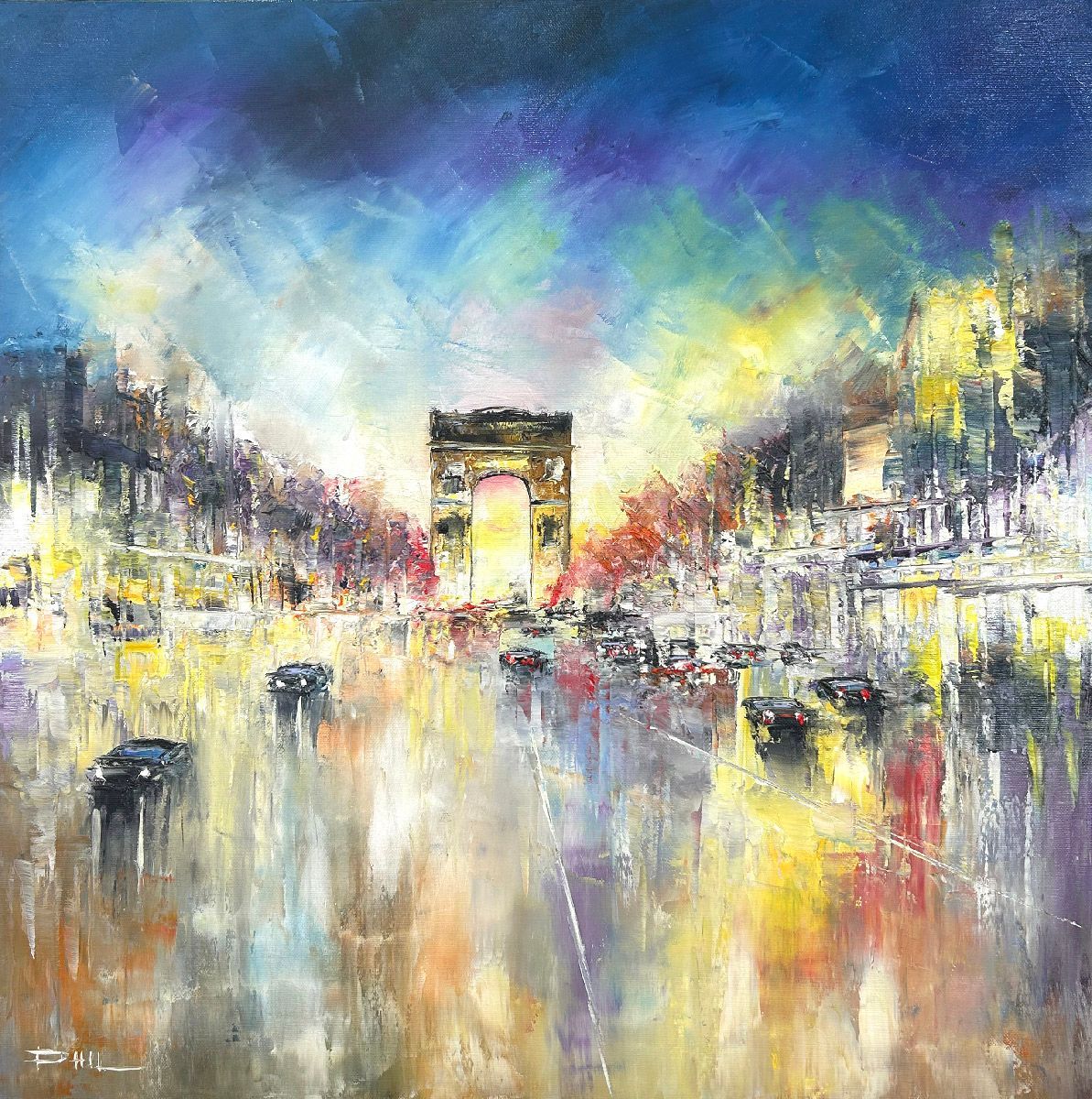 Tableau de PHIL a pour titre  19h00 sur les champs style figuratif dim : PHILprix:350