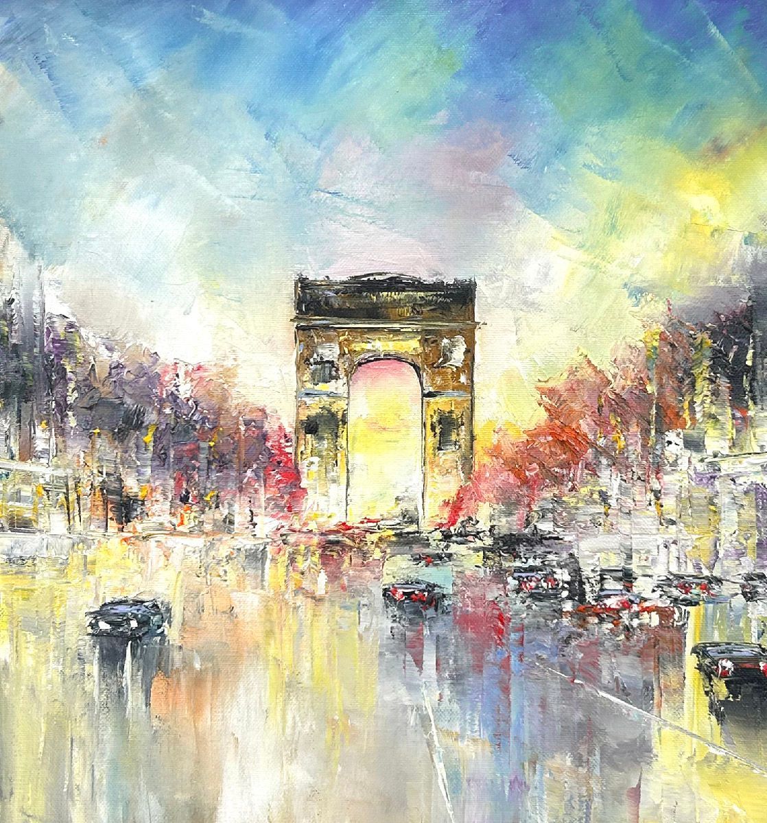 Tableau de PHIL a pour titre  19h00 sur les champs style figuratif dim : PHILprix:350