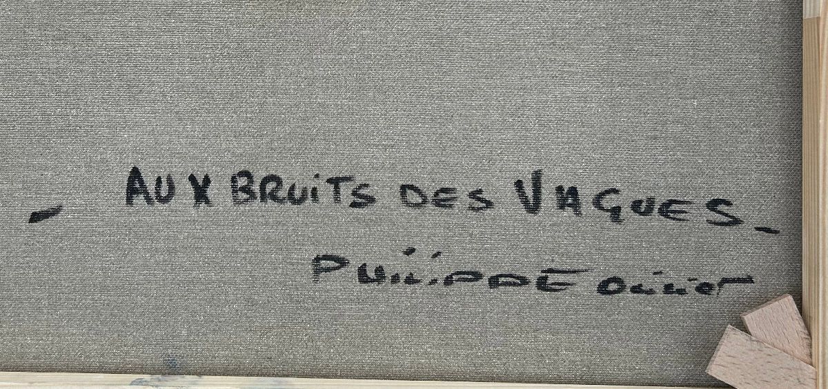 Tableau de PHIL a pour titre  Aux bruits des vagues style figuratif dim : PHILprix:350