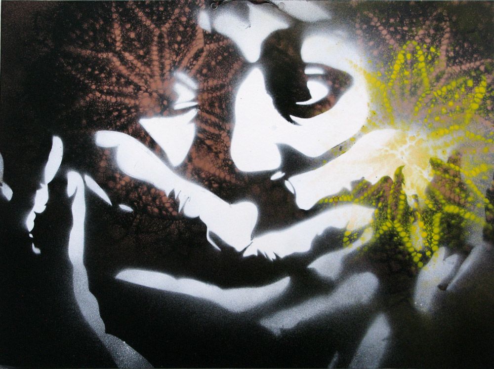 Tableau de KARO TRASS a pour titre  Peur style street pop art, street art dim : KARO TRASSprix:170
