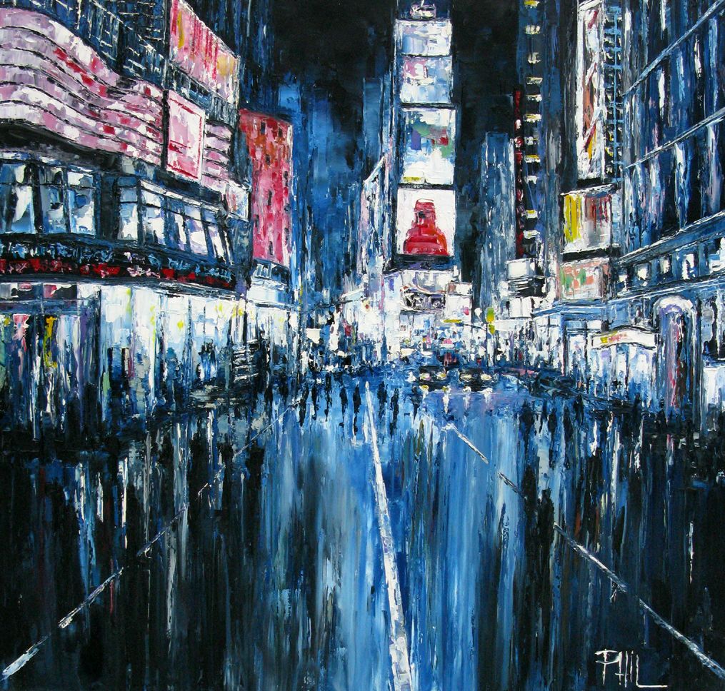 Tableau de PHIL a pour titre  Timesquare style figuratif dim : PHILprix:700