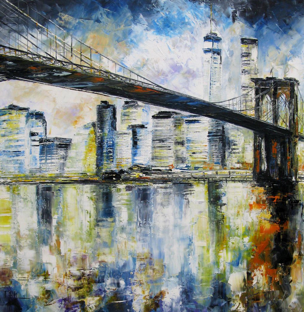 Tableau de PHIL a pour titre  Brooklyn bridge style figuratif dim : PHILprix:700