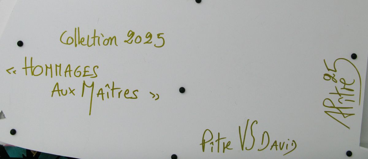 Tableau de L'ARTISTE PITRE a pour titre  Pitre Vs David style figuratif, graphique dim : L'ARTISTE PITREprix:680