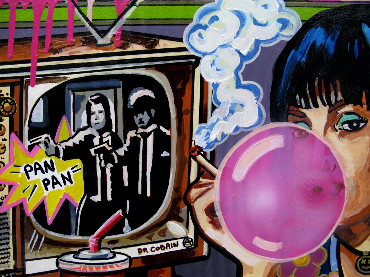 Tableau de Docteur Cobain a pour titre  Pop fiction style figuratif dim : Docteur Cobainprix:600