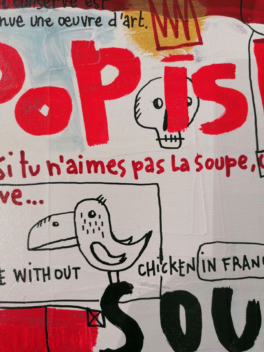 Tableau de TAREK a pour titre  Pop is Pop Soup style abstrait dim : TAREKprix:450