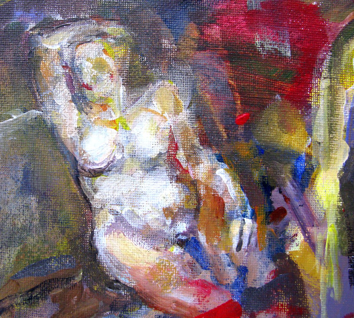 Tableau de IVAN TZONEV a pour titre  Femme assise style figuratif dim : IVAN TZONEVprix:80
