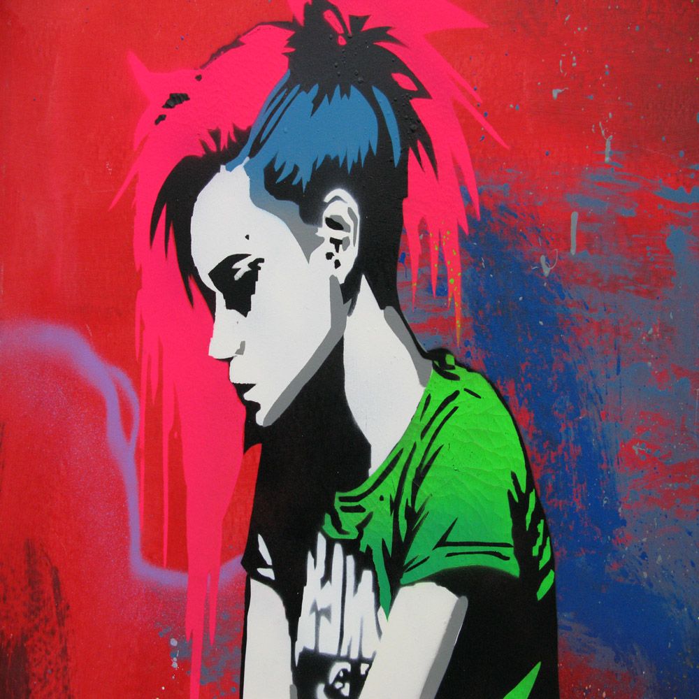 Tableau de Craig & Emer a pour titre  Punxette style street pop art dim : Craig & Emerprix:600