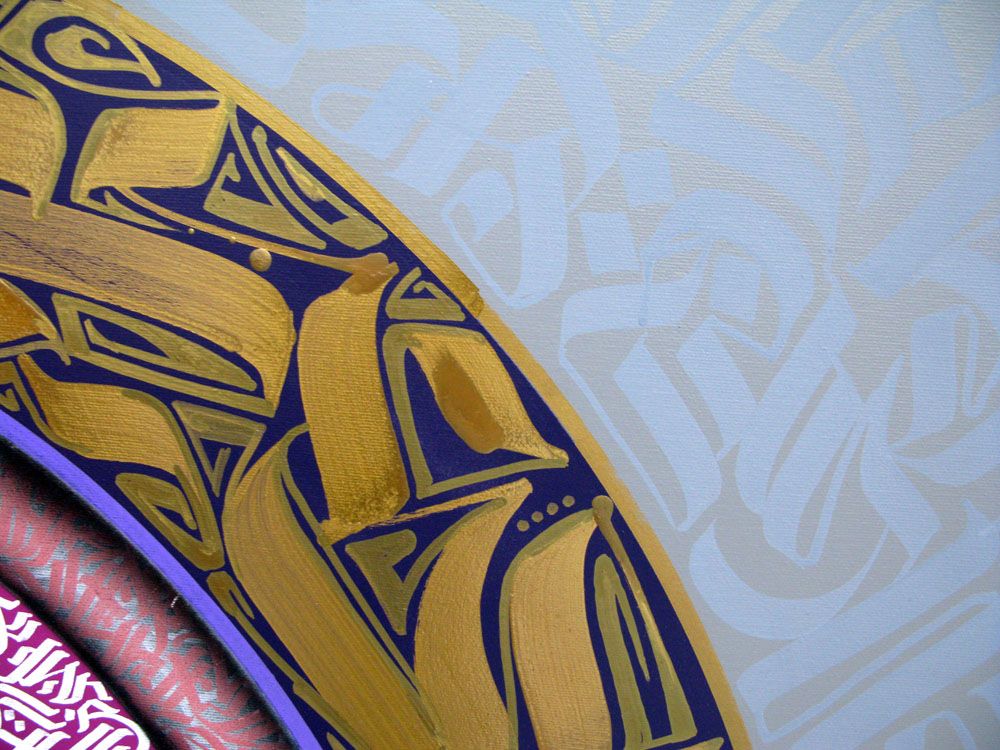 Tableau de EL GATO S. a pour titre  Purple eyes style graffiti, street art dim : EL GATO S.prix:1700