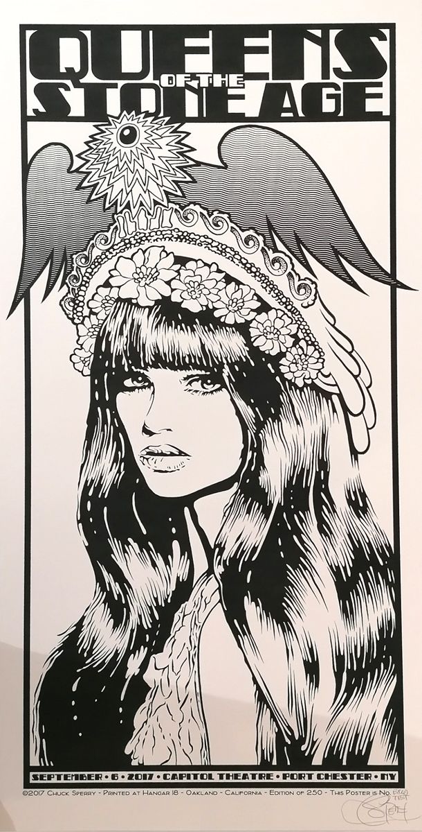 Editions d'art de CHUCK SPERRY a pour titre  QUEENS OF THE STONE AGE BW TEST style figuratif dim : CHUCK SPERRYprix:400