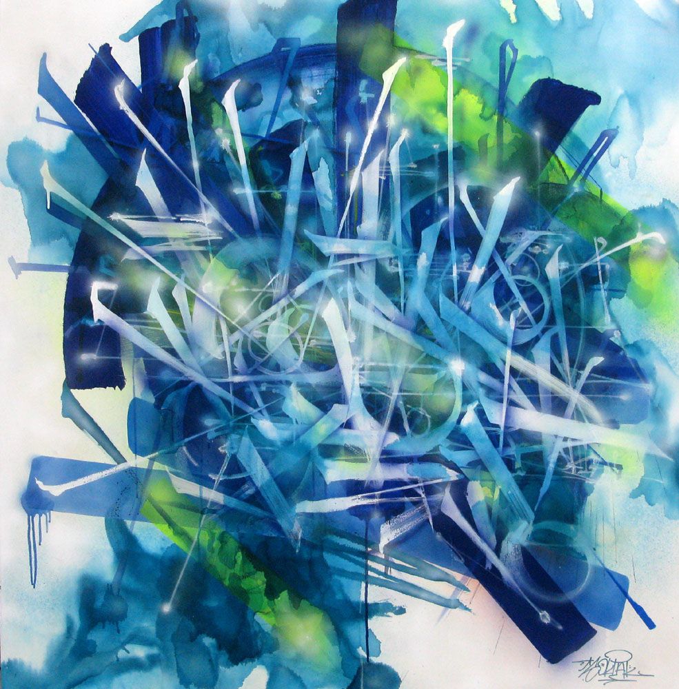 Tableau de EL GATO S. a pour titre  Quantic Laguna Hills style graffiti, street art dim : EL GATO S.prix:2200