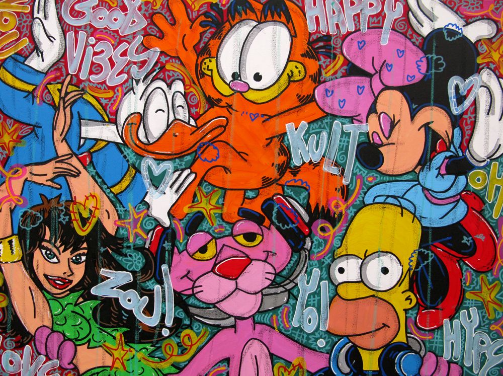 Tableau de RICO SAB a pour titre  Good vibes only style street pop art, street art dim : RICO SABprix:950