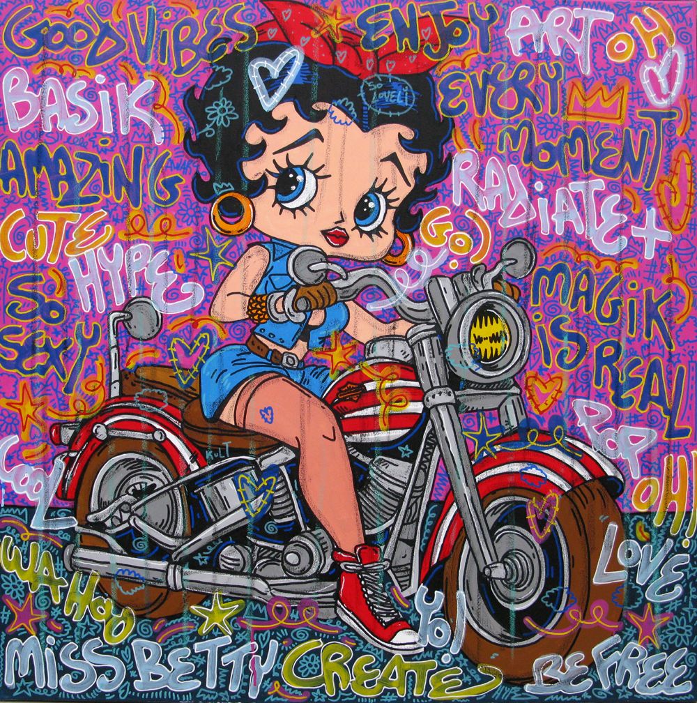 Tableau de RICO SAB a pour titre  Miss betty...yeah style street pop art, street art dim : RICO SABprix:950