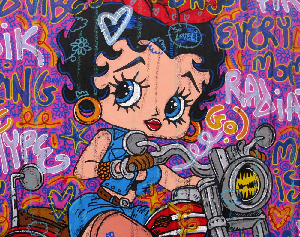 Tableau de RICO SAB a pour titre  Miss betty...yeah style street pop art, street art dim : RICO SABprix:950
