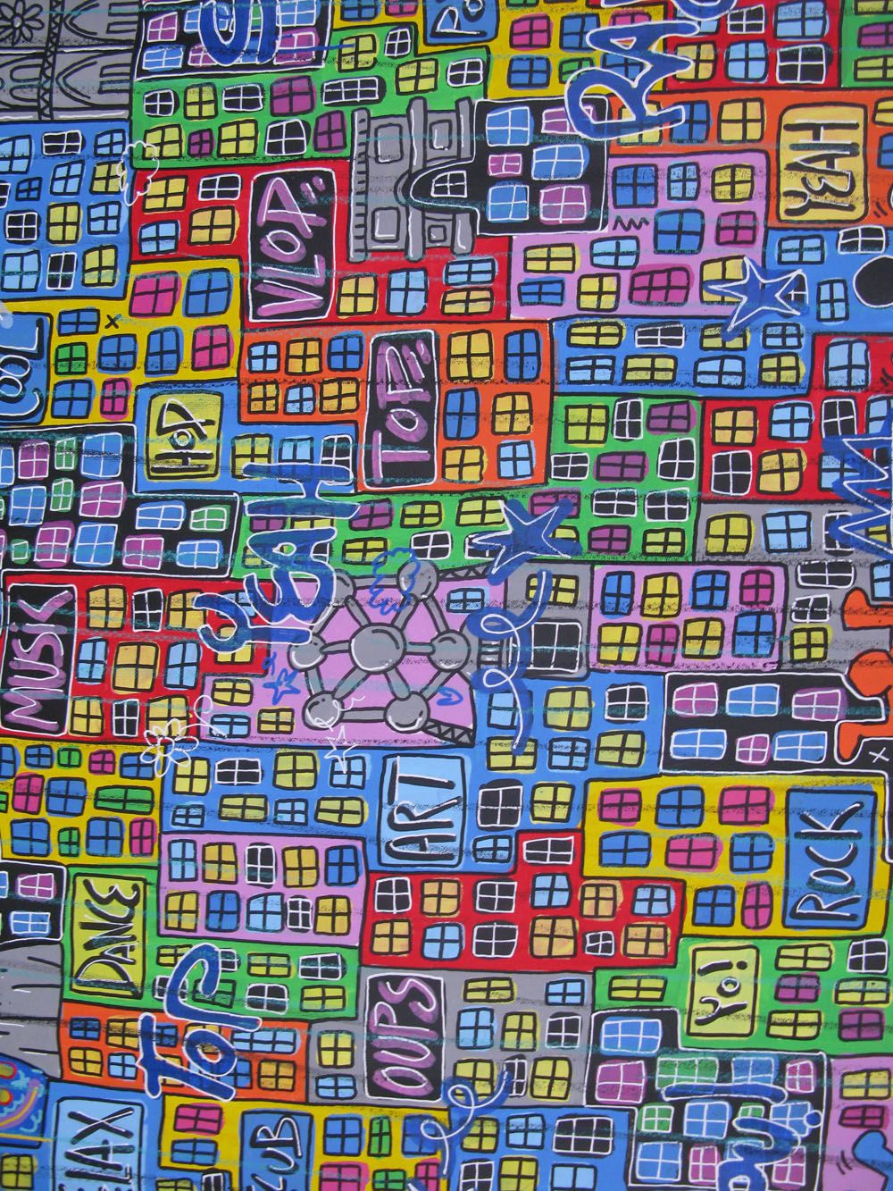 Tableau de RICO SAB a pour titre  BX PARIS NY BERLIN style street pop art dim : RICO SABprix:1900