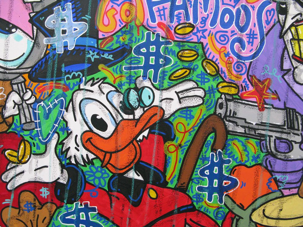 Tableau de RICO SAB a pour titre  JUST FAMOUS style street pop art dim : RICO SABprix:950