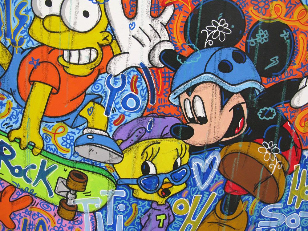 Tableau de RICO SAB a pour titre  SMART SKATE style street pop art, street art dim : RICO SABprix:900