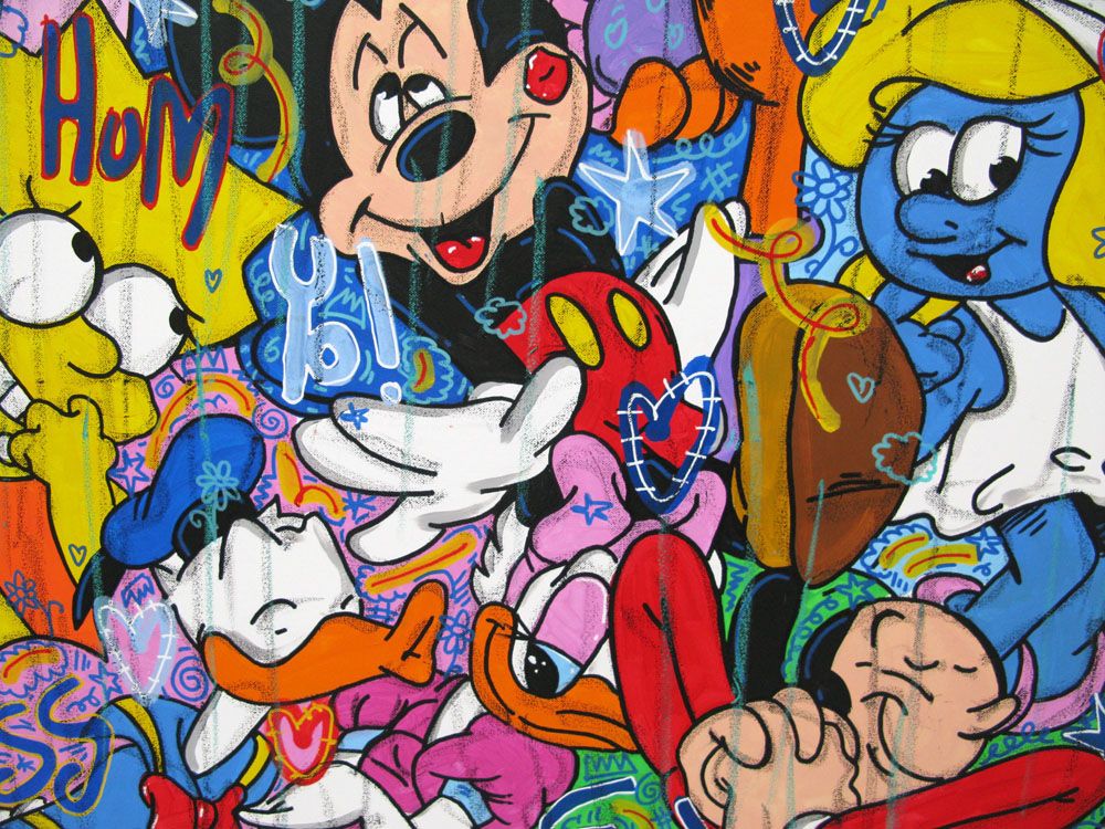 Tableau de RICO SAB a pour titre  LOVE YEAH ! style street pop art dim : RICO SABprix:900