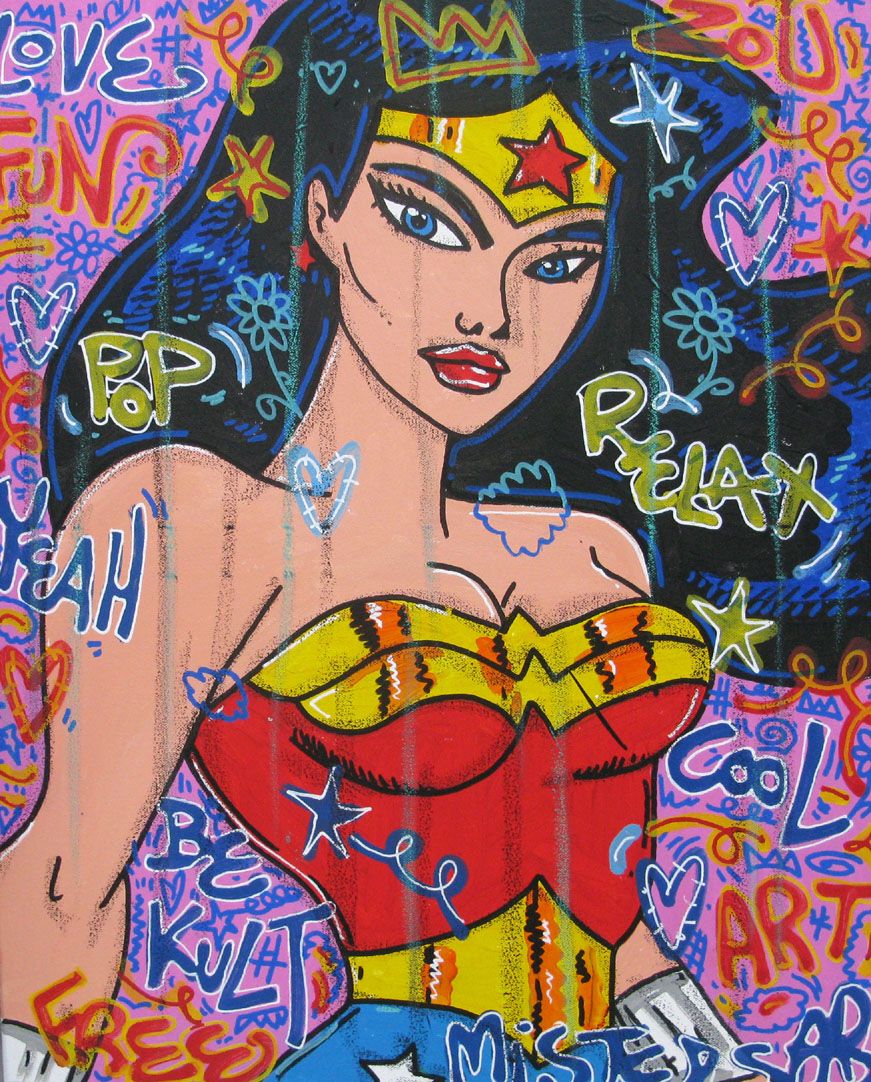 Tableau de RICO SAB a pour titre  Relax Wonder Woman style figuratif dim : RICO SABprix:290