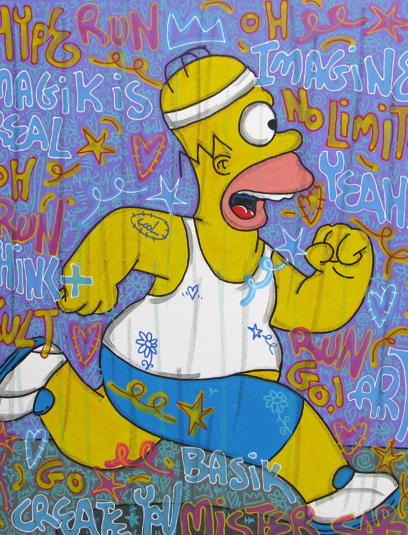 Tableau de RICO SAB a pour titre  Run run run style street pop art, street art dim : RICO SABprix:600