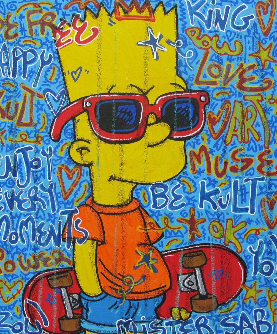 Tableau de RICO SAB a pour titre  Yeah Bart style figuratif dim : RICO SABprix:290