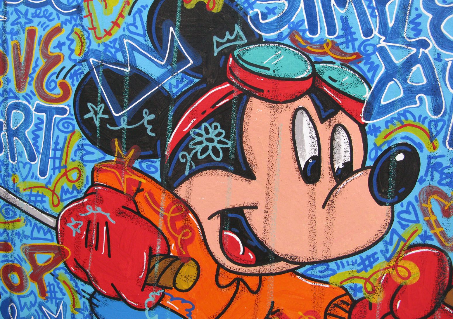 Tableau de RICO SAB a pour titre  Yo! Mickey! Cool style street pop art dim : RICO SABprix:450