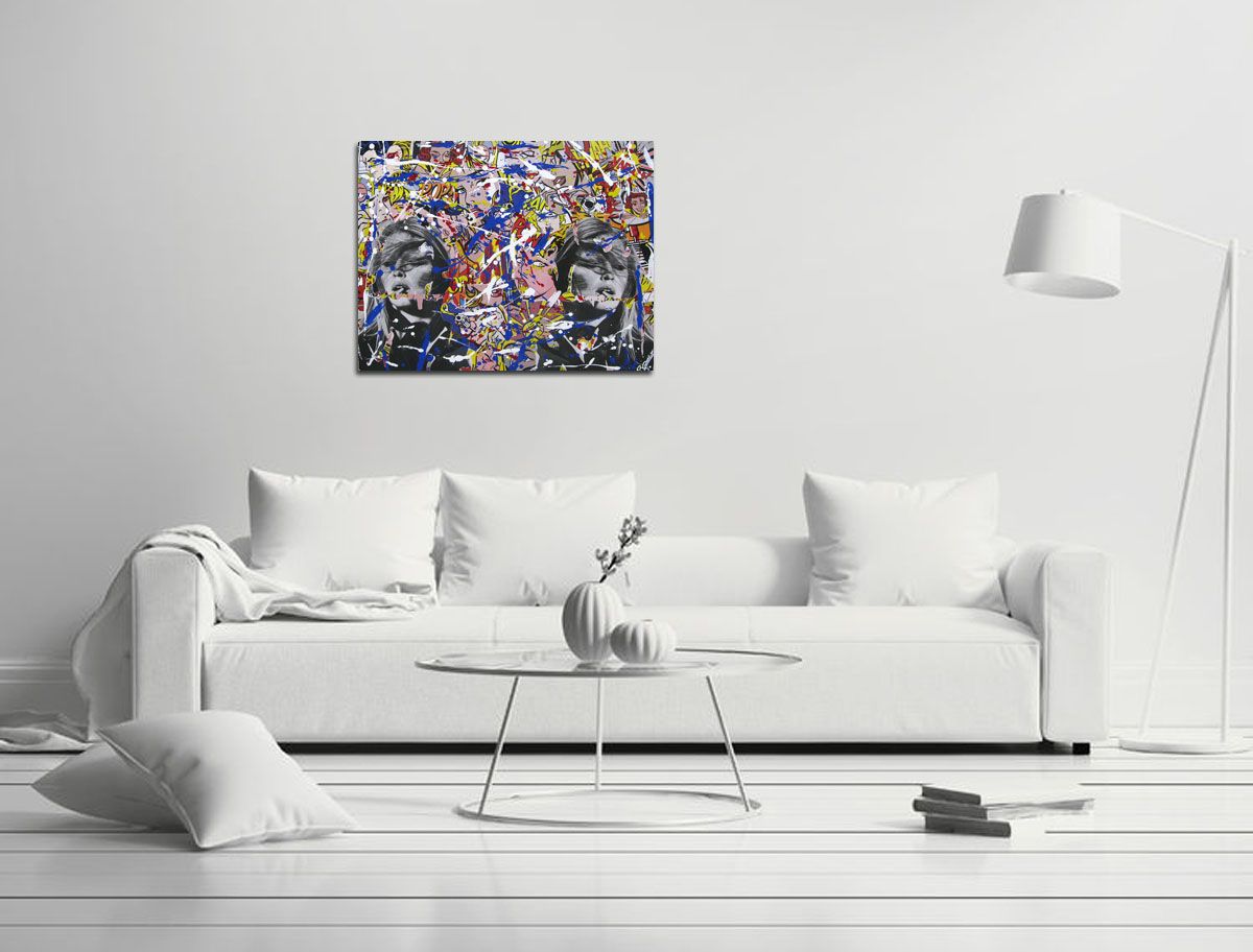 Tableau de RS ARTIST a pour titre  BRIGITTE'S VISION style street pop art dim : RS ARTISTprix: