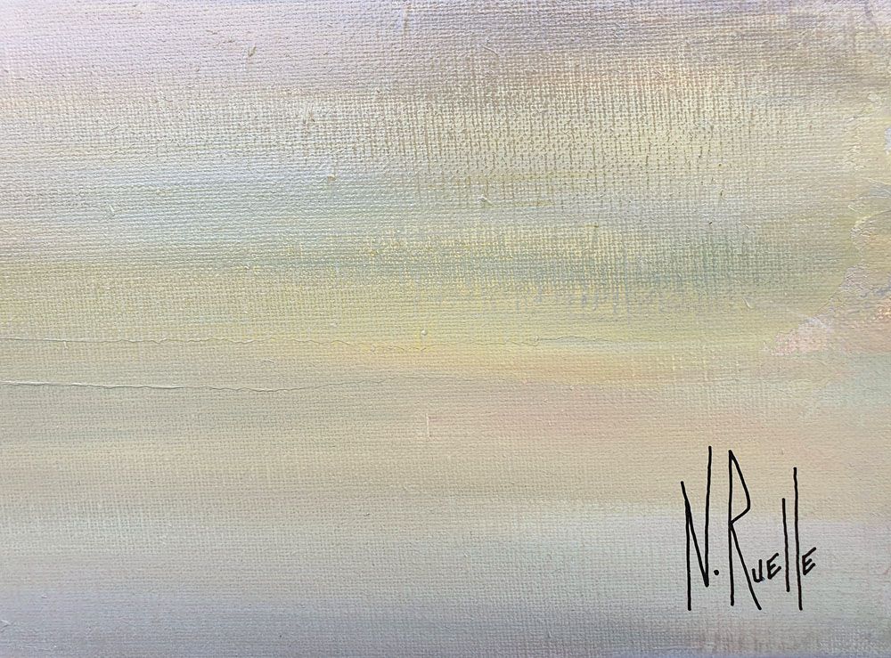 Tableau de RUELLE NICOLAS a pour titre  WARM DAYS style abstrait dim : RUELLE NICOLASprix:800