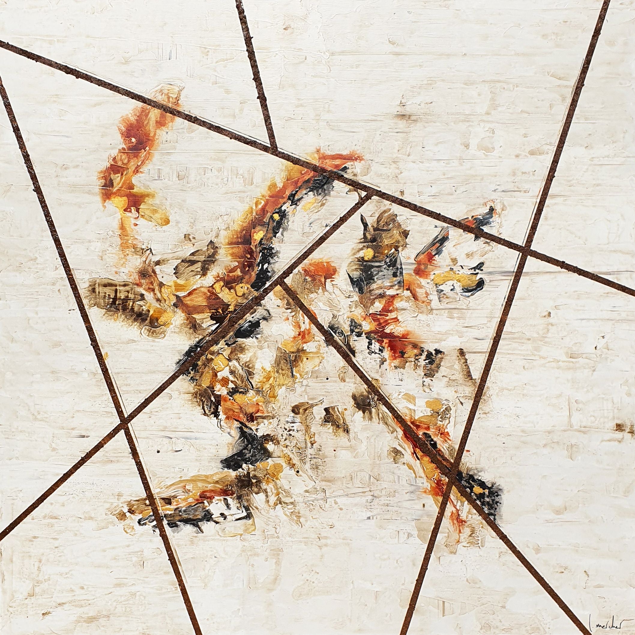 Tableau de LUDOVIC MERCHER a pour titre  Rust cage style abstrait dim : LUDOVIC MERCHERprix:1000