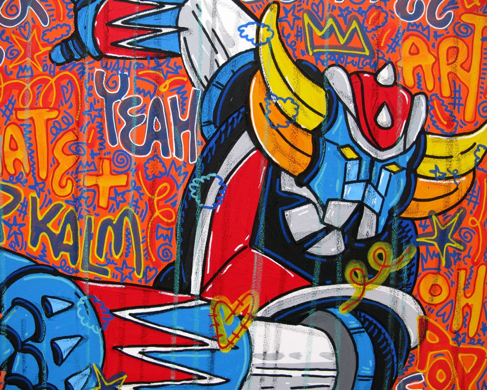 Tableau de RICO SAB a pour titre  Radiate + Goldorak style street pop art dim : RICO SABprix:800