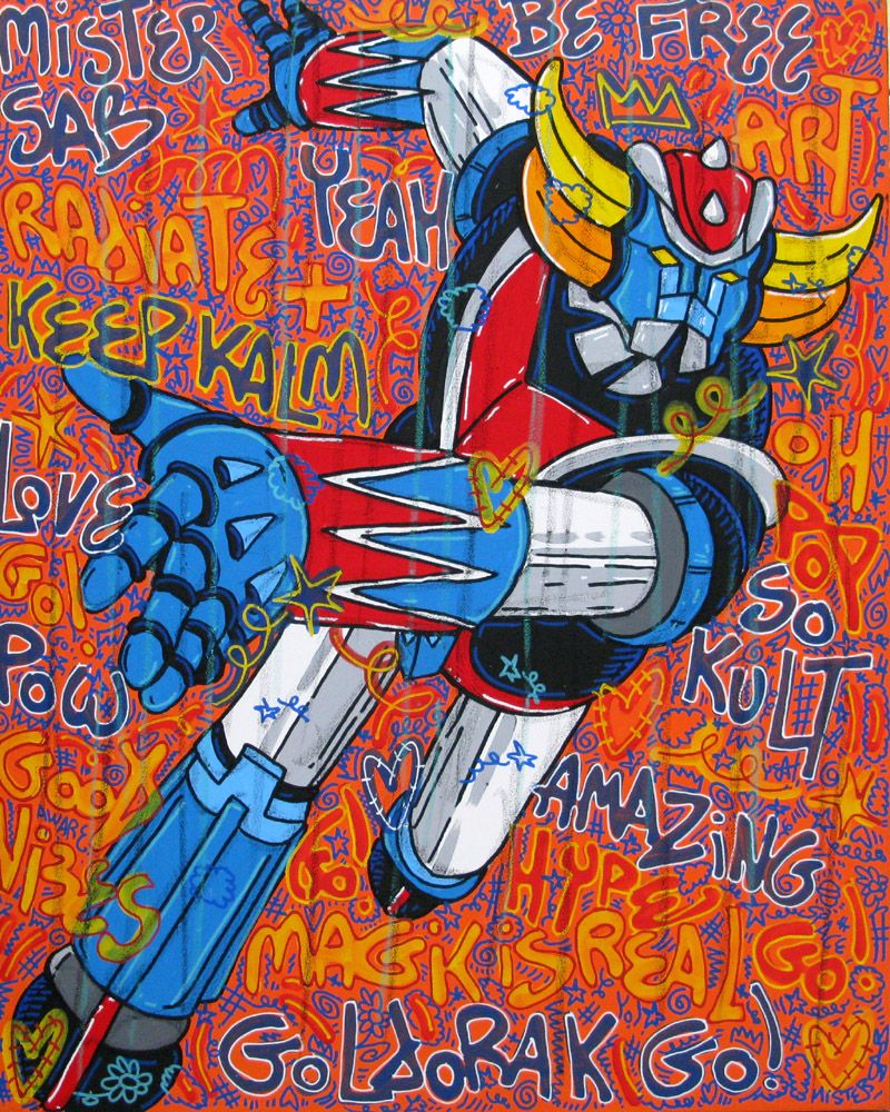 Tableau de RICO SAB a pour titre  Radiate + Goldorak style street pop art dim : RICO SABprix:800
