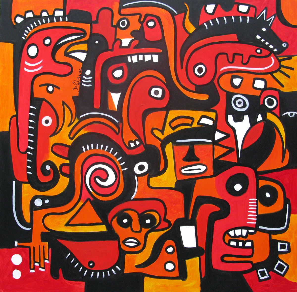 Tableau de Daniel De POLIGNAC a pour titre  Red Jungle style graphique dim : Daniel De POLIGNACprix:850