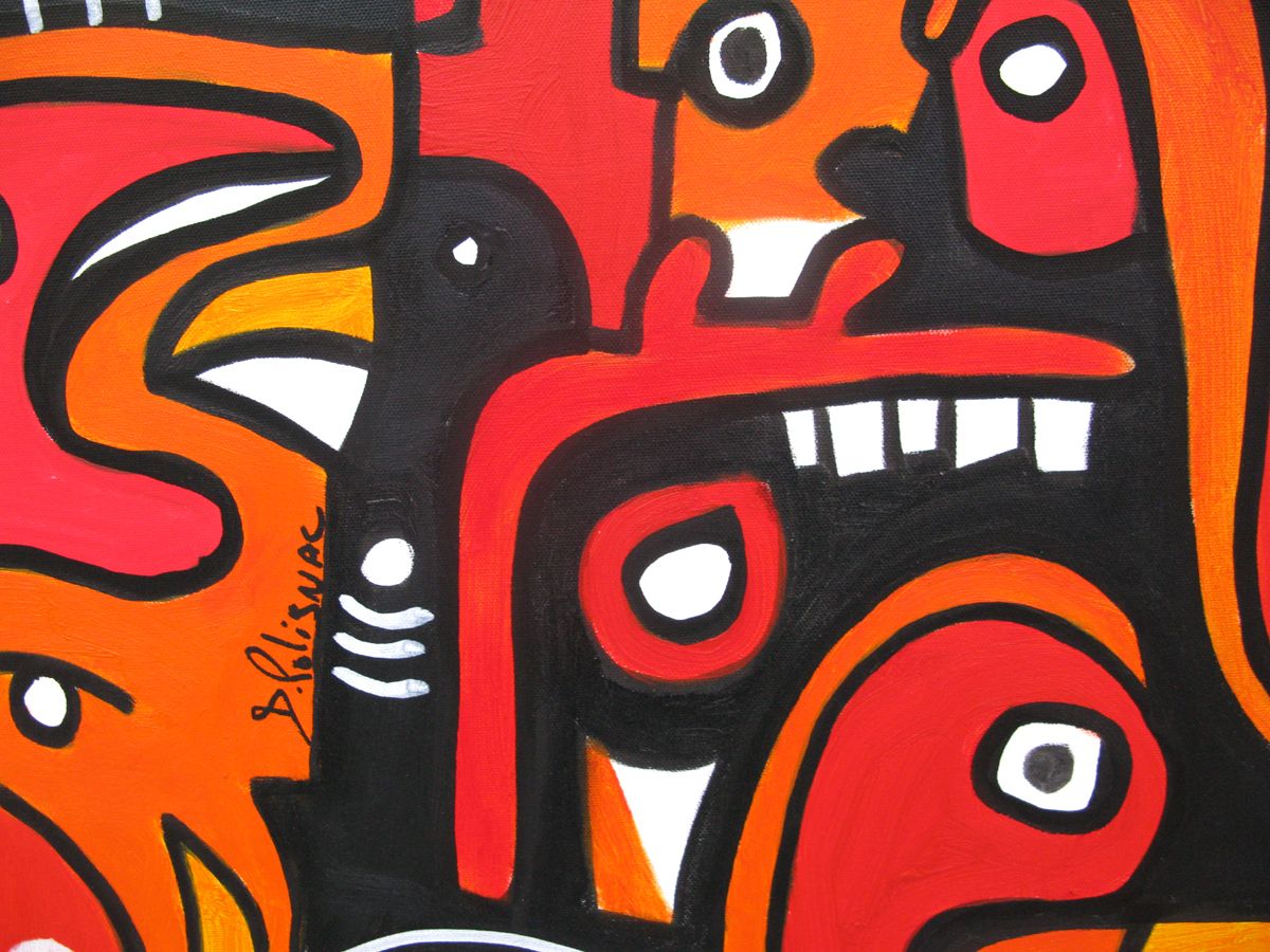 Tableau de Daniel De POLIGNAC a pour titre  Red Jungle style graphique dim : Daniel De POLIGNACprix:850