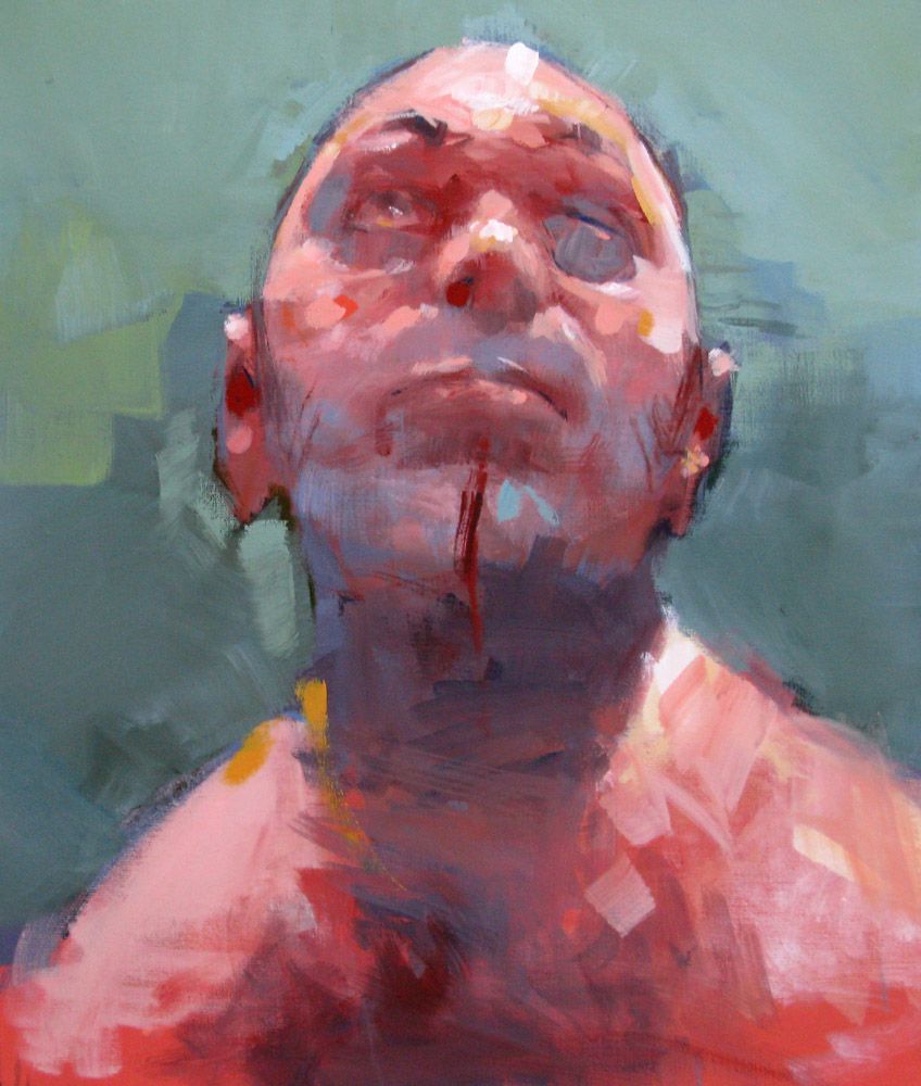 Tableau de MASSEBEUF Olivier a pour titre  Repentant Hooligan style figuratif dim : MASSEBEUF Olivierprix:450