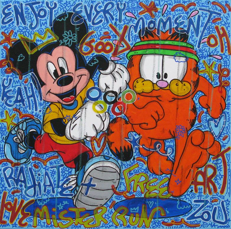 Tableau de RICO SAB a pour titre  Enjoy every moment style street pop art, street art dim : RICO SABprix:550