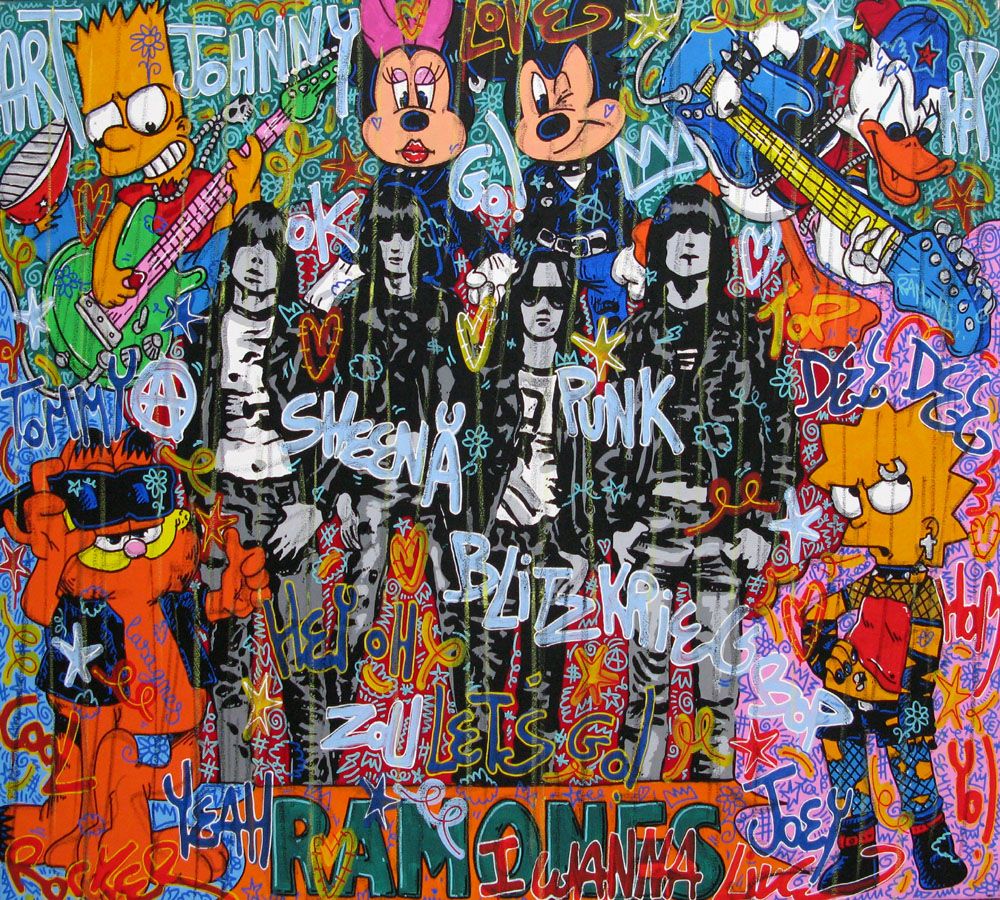 Tableau de RICO SAB a pour titre  Hey ho let's go ! style street pop art, street art dim : RICO SABprix:1650