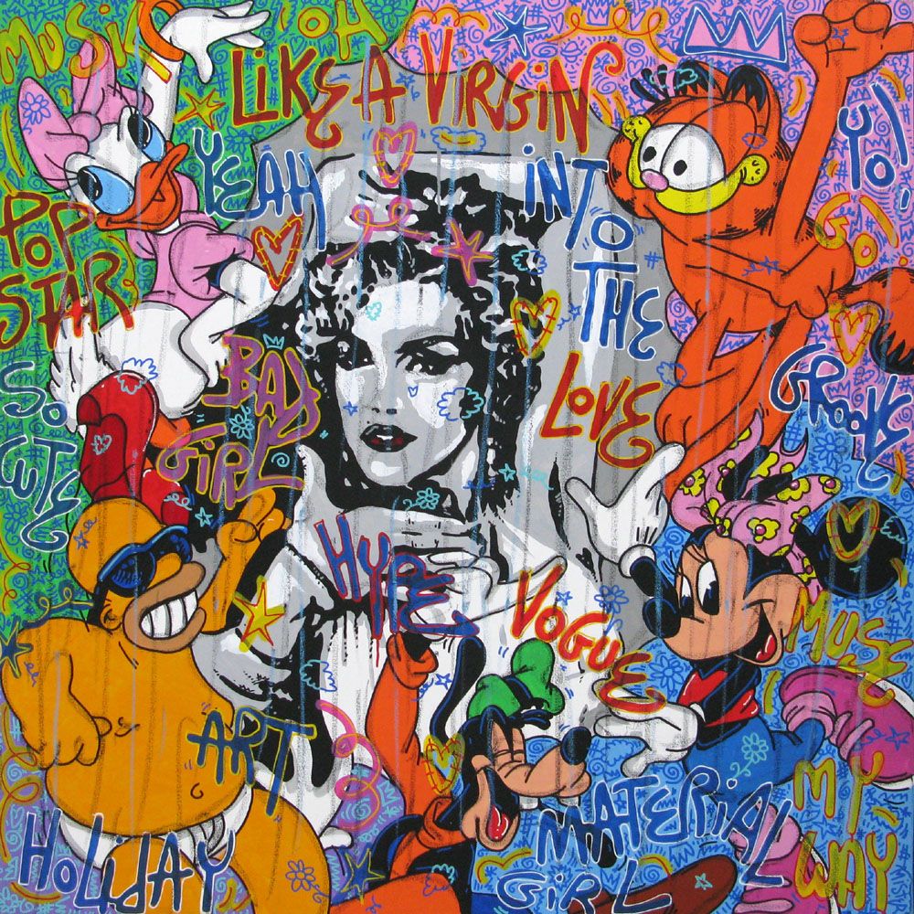 Tableau de RICO SAB a pour titre  Madonna style street pop art, street art dim : RICO SABprix:1200