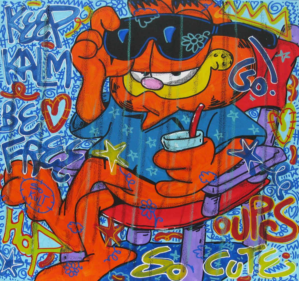 Tableau de RICO SAB a pour titre  Keep kalm be free style street pop art, street art dim : RICO SABprix:320
