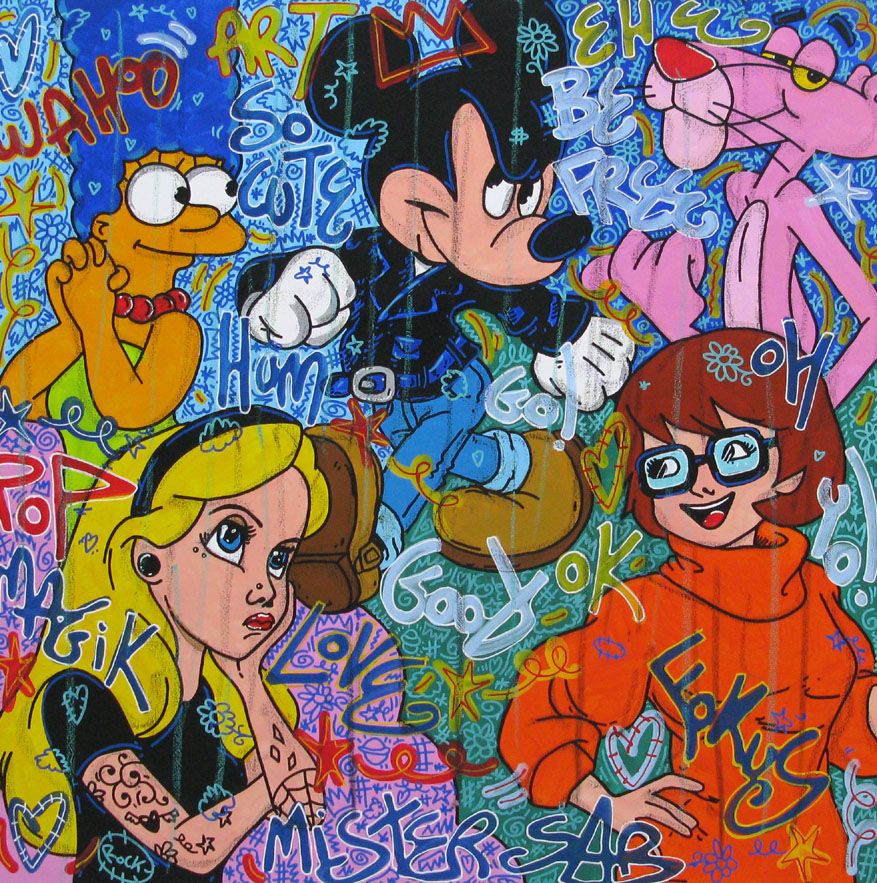 Tableau de RICO SAB a pour titre  So cute the rock style street pop art, street art dim : RICO SABprix:950