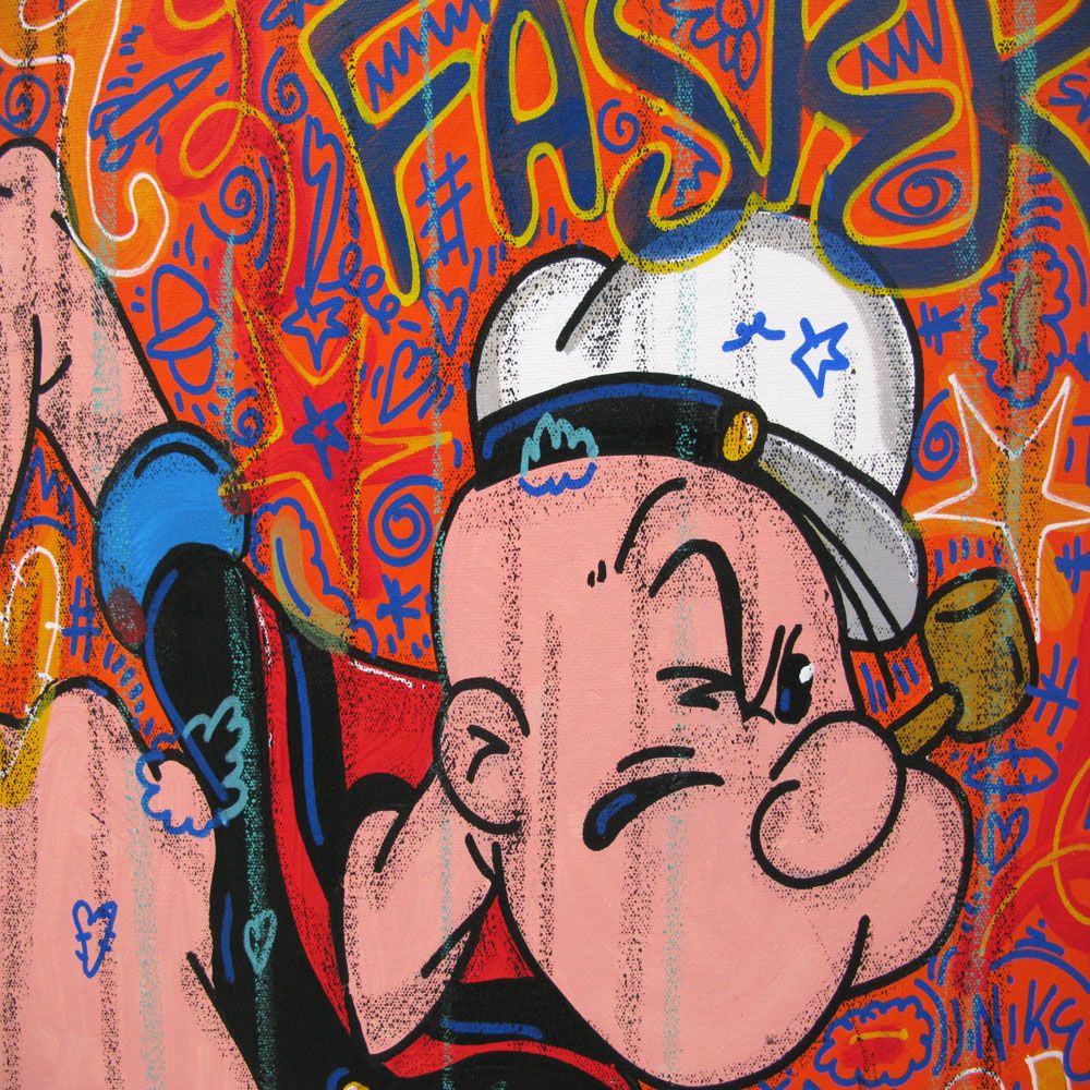 Tableau de RICO SAB a pour titre  Your marks ready go ! style street pop art, street art dim : RICO SABprix:600