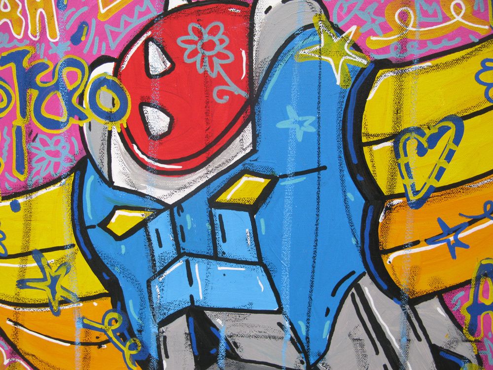 Tableau de RICO SAB a pour titre  Astero H style street pop art, street art dim : RICO SABprix:290